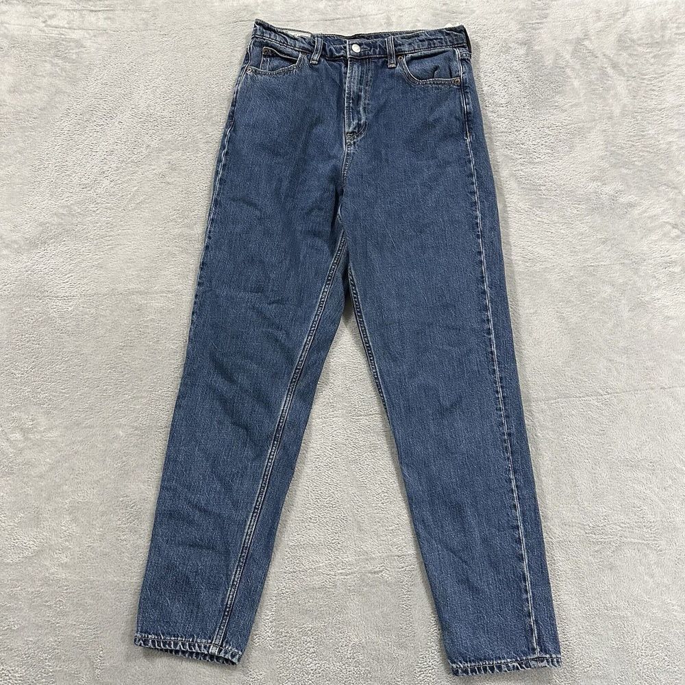 Gap Jeans Women's 29 8T Tall Mom High Rise Medium Blue Denim Wash Tapered Cotton